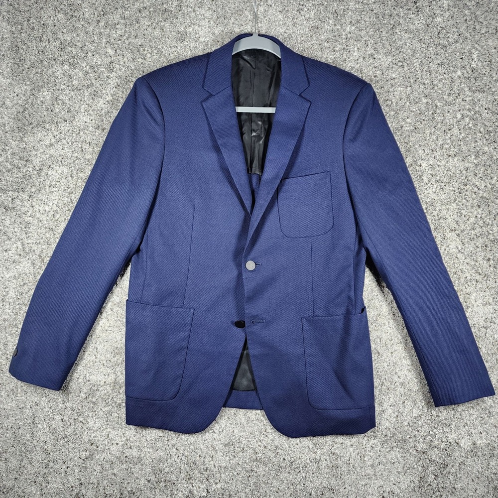 Theory Blazer Mens 40S Wellar CP Rutland Wool Blend Two Button Navy Excellent